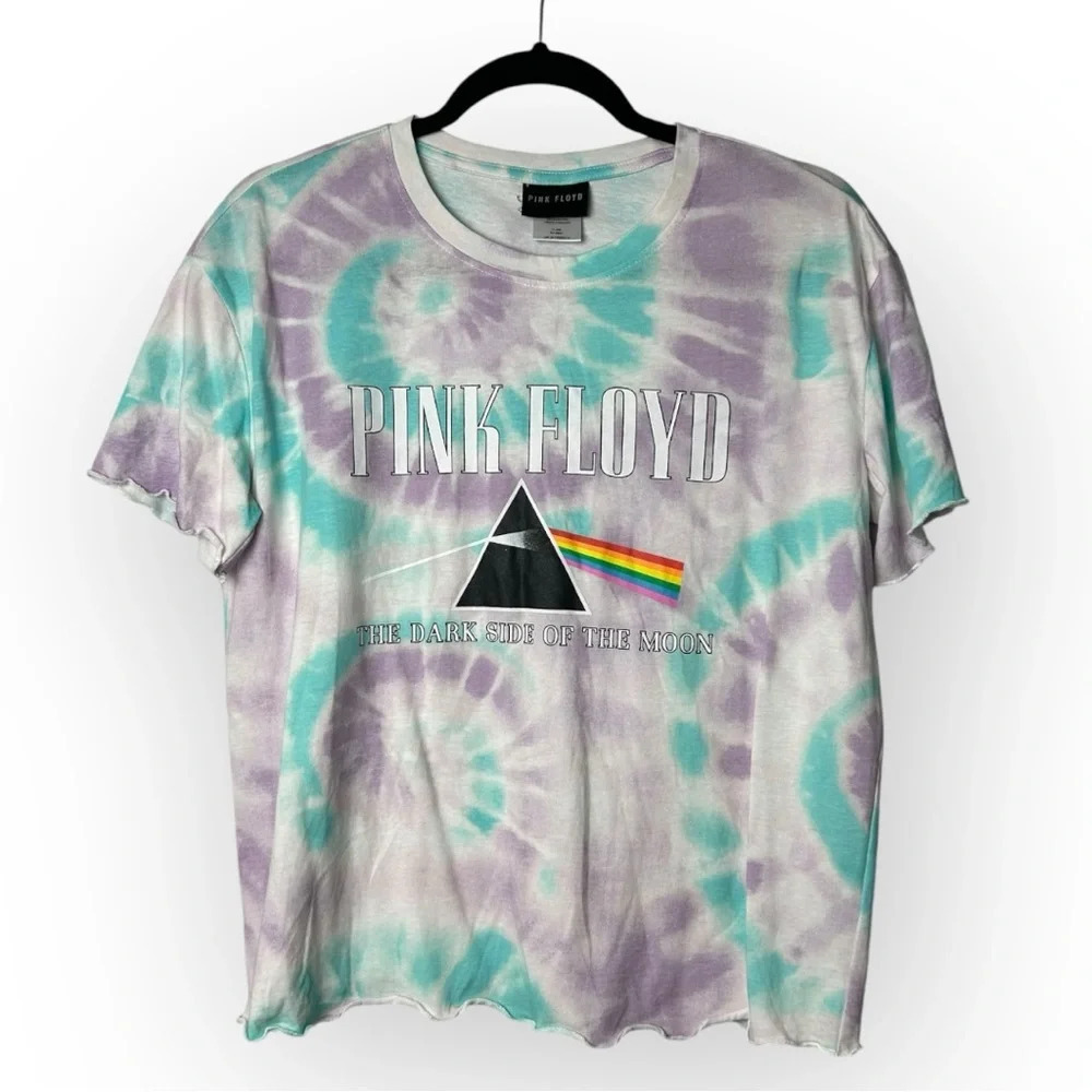 Pink Floyd Tye Die Cropped Tee S